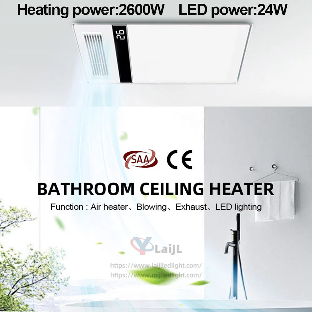 Energy-Efficient Ceiling Mounted Bathroom Heater with PTC Heating Design
