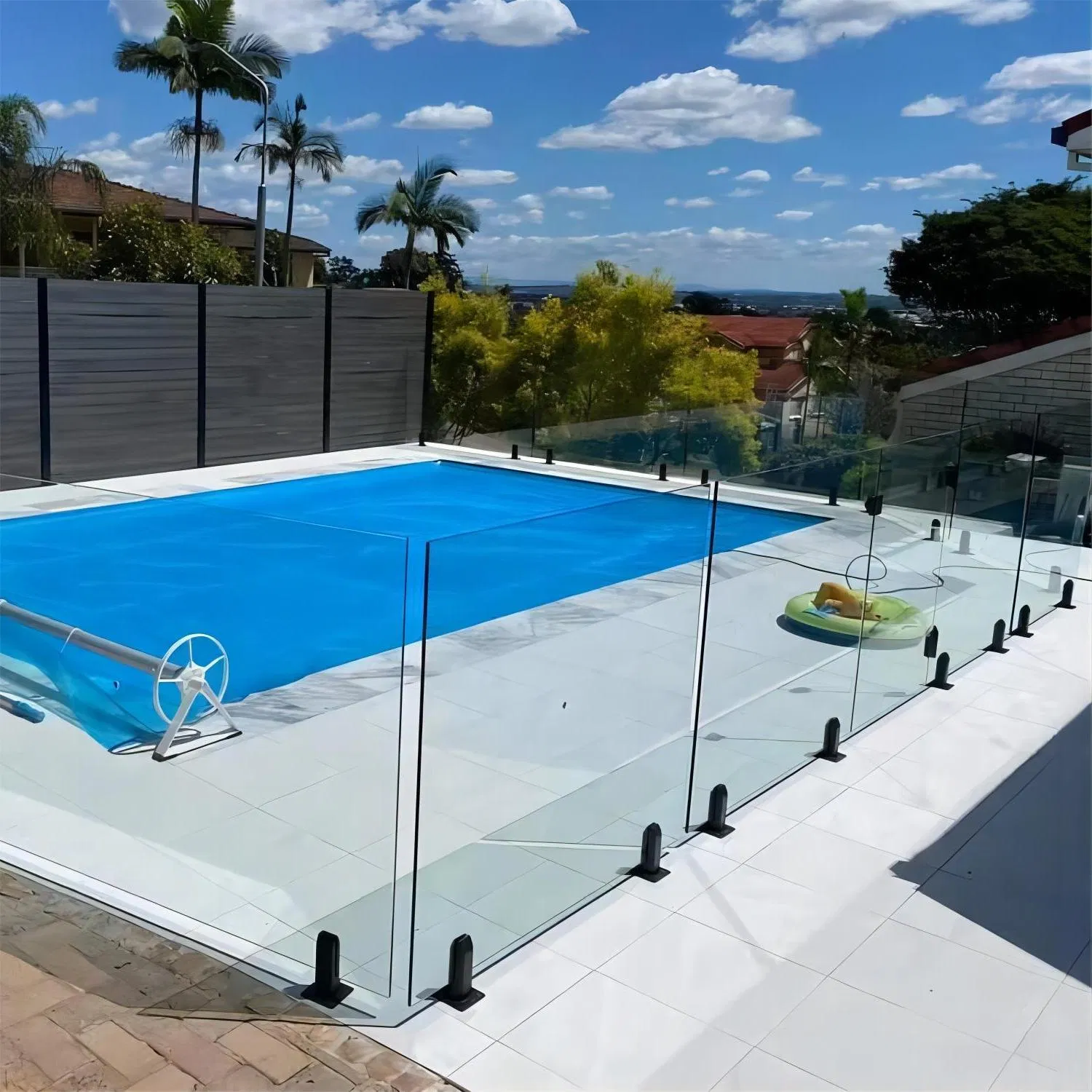 Durable Economy Hotel Swimming Pool Guardrail Glass Special 304 Material Frame