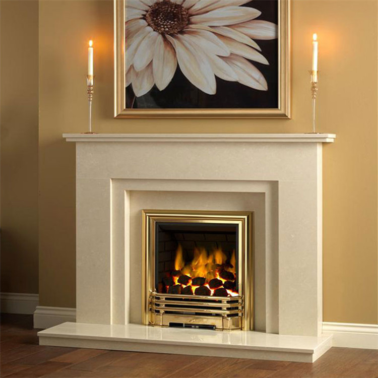 Stone Carving Marble Fireplace for Indoor Stone Fireplace Mantel