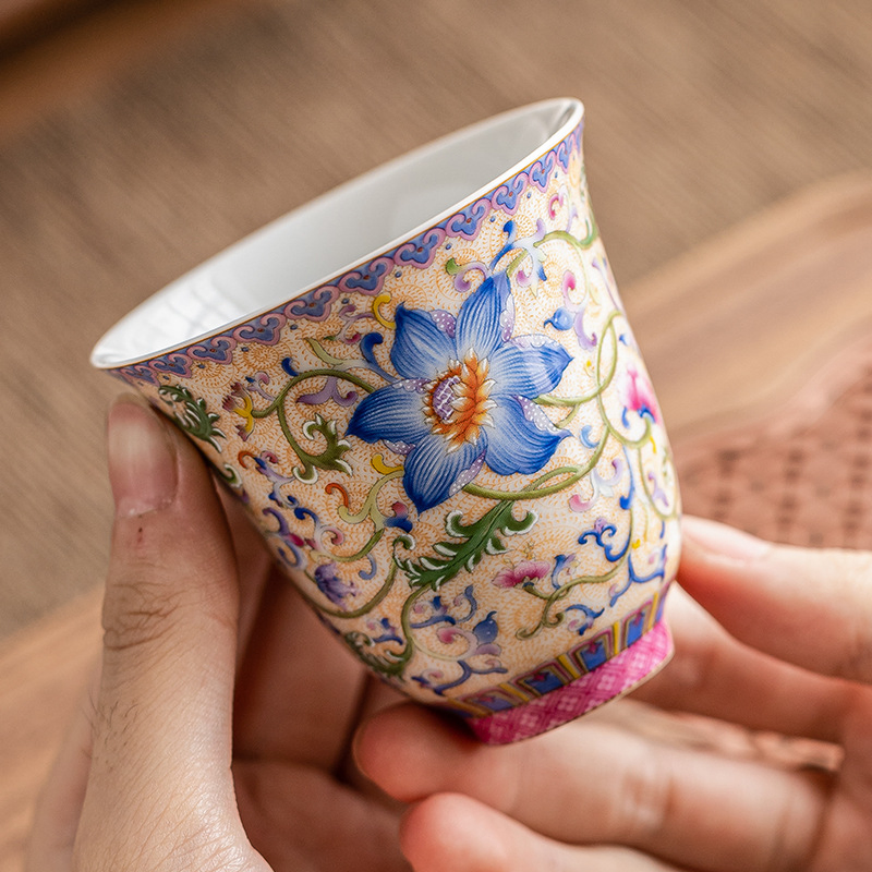 Elegant Enamel Aroma Teacup Set for High Aesthetic Tea Lovers