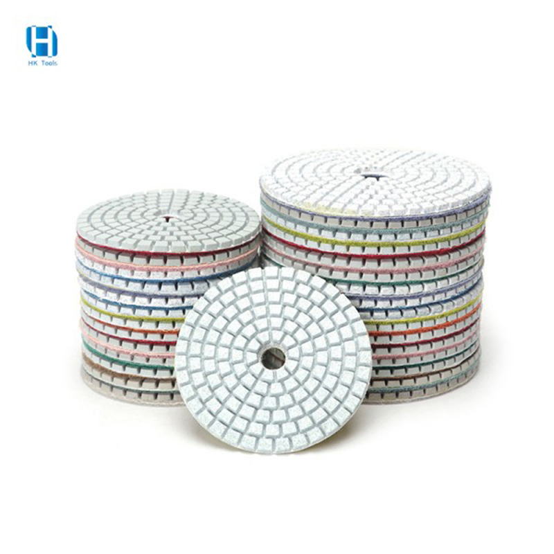 4 Inch Dry/Wet Diamond Polishing Pad Flexible Grinding Discs for Floor Granite Marble Concrete Stone Sanding Discs Grinding
