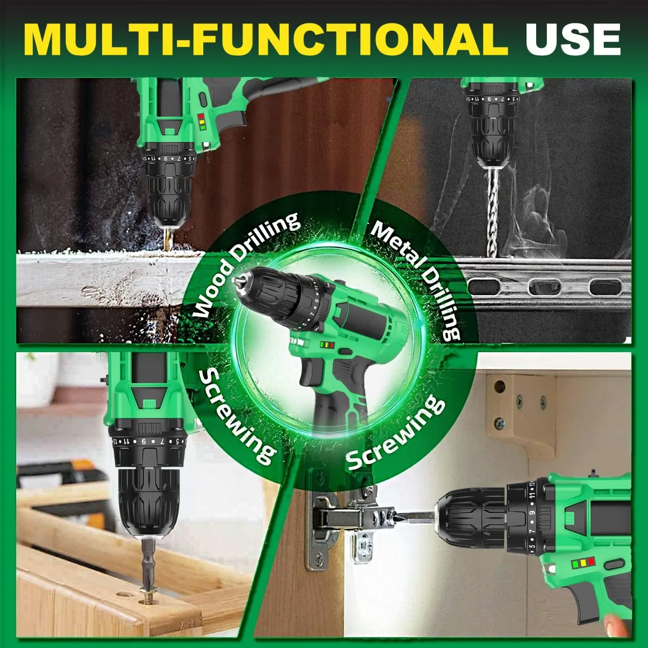 Аккумуляторная дрель-шуруповерт 12В с набором оснастки
