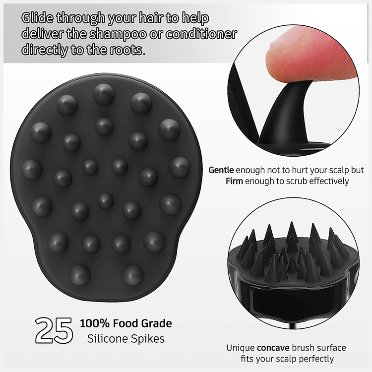 Professional Silicone Shampoo Brush Household ABS Hair Scalp Massager