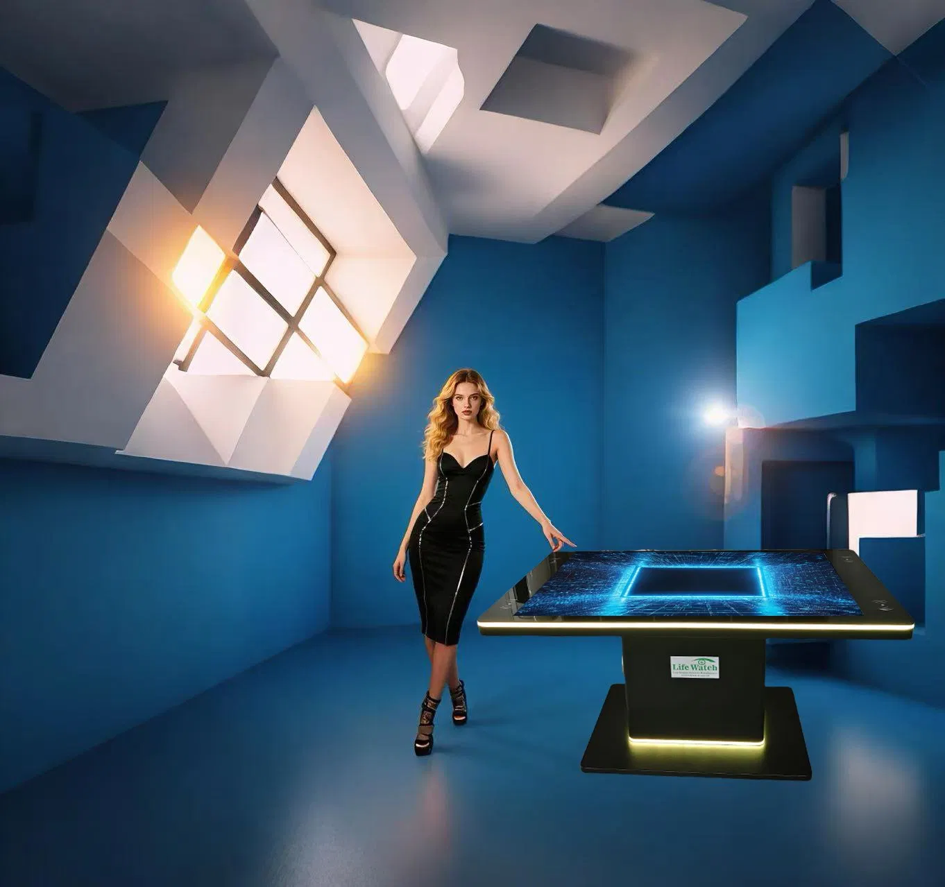 55-дюймовый интерактивный стол с Android, Windows и беспроводной зарядкой