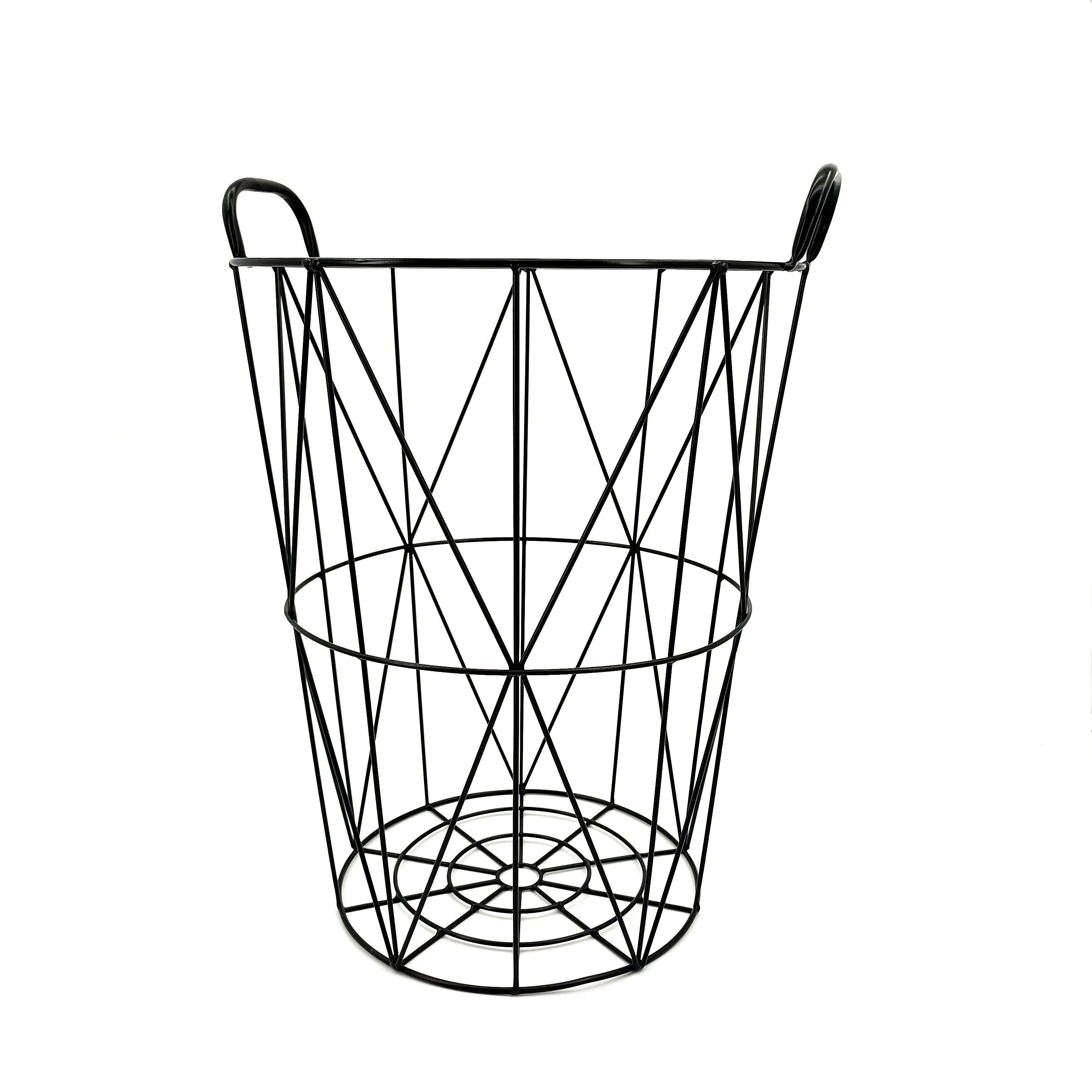 Bathroom Large Storage Metal Wire Mesh Stackable Laundry Hamper Dirty Clothes Storage Basket with Lid Removable Bag Organizer