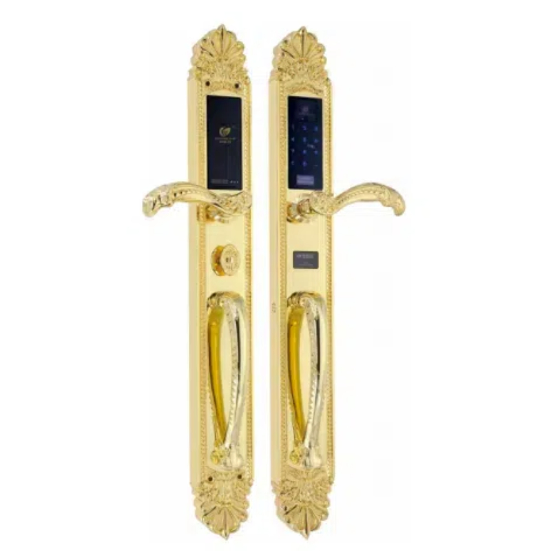 Luxury Brass Fingerprint Passward Door Handle Digital Lock