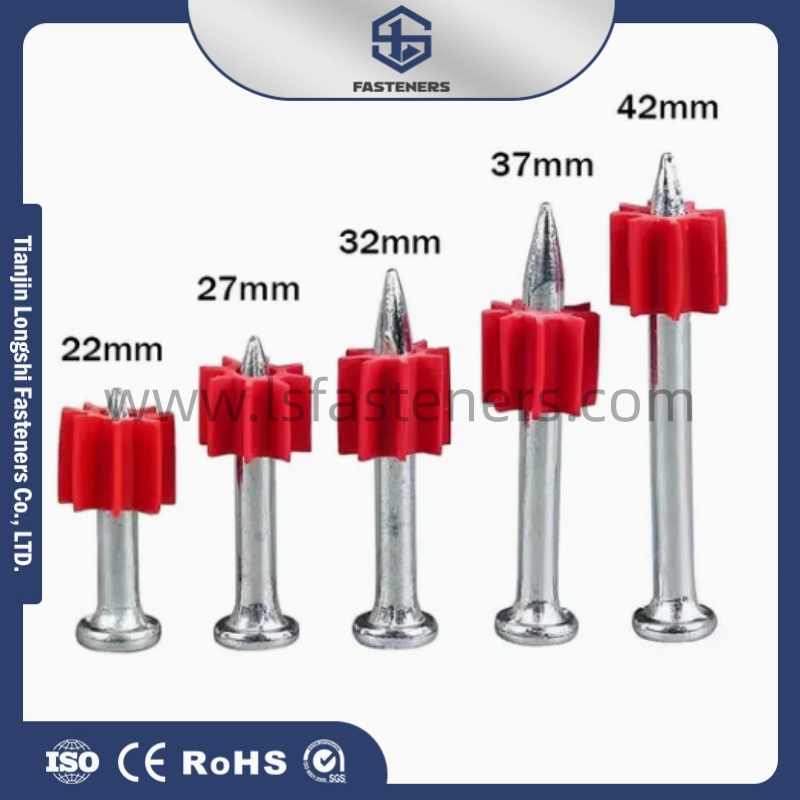 Shoot Nail with Red Buffer Shooting Nail Concrete Nail