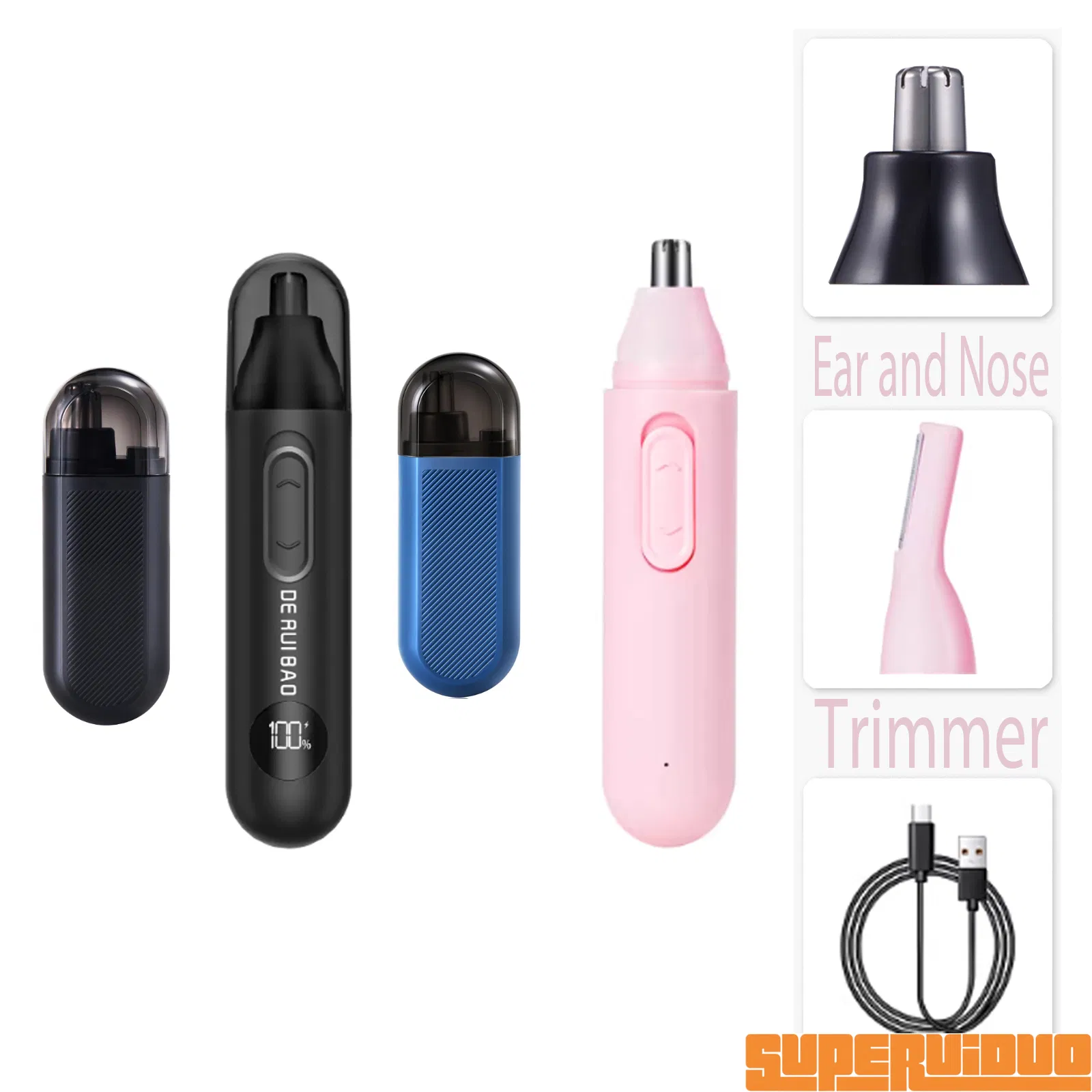 Feminine Aesthetic Care Device Pink Nose Hair Trimmer
