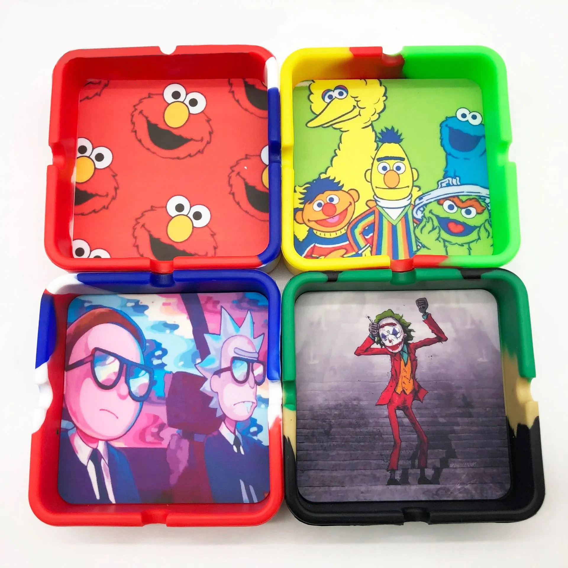 Convenient Creative Ashtrays Luminous Silicone Gel Square Ashtray