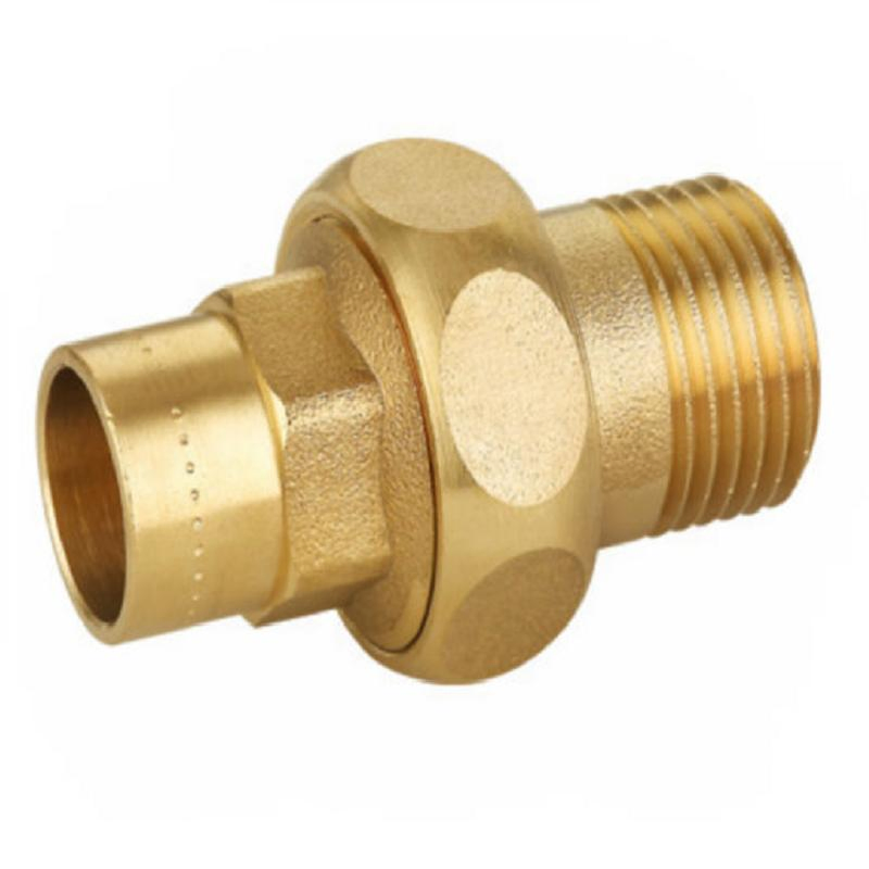 Male Brass Solder Fitting Straight Union with Metal Sealed