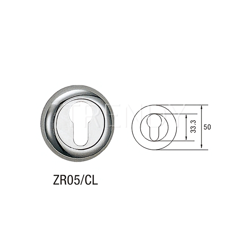 Ruiji Door Accessories Handle Lock Cover Classic Round Cylinder Rose Bright Silver Escutcheon (ZR20-CL)