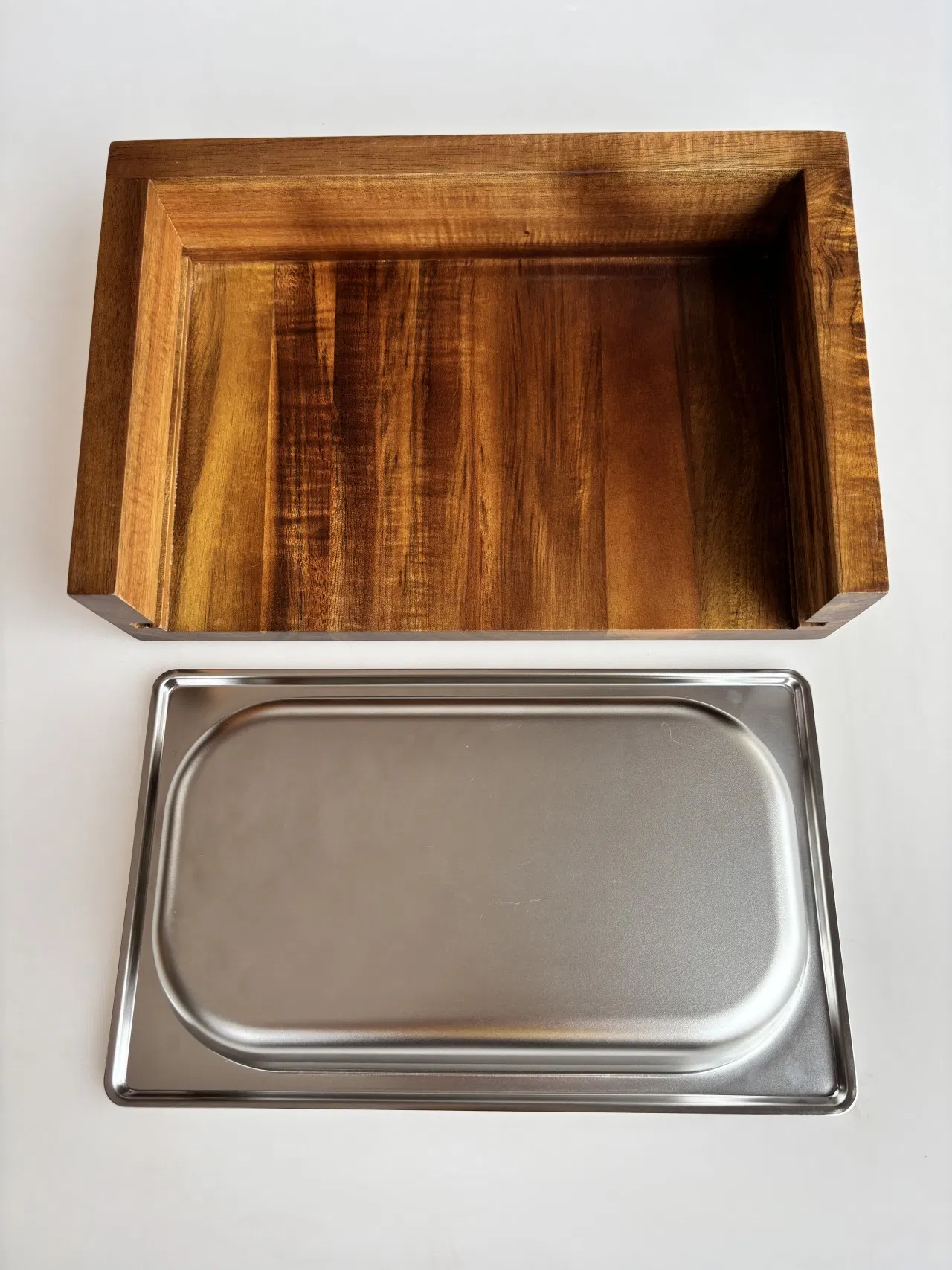 Portable Outdoor Kitchen Wooden Chopping Board with Tray, Small Kitchen Juice Groove Cutting Board