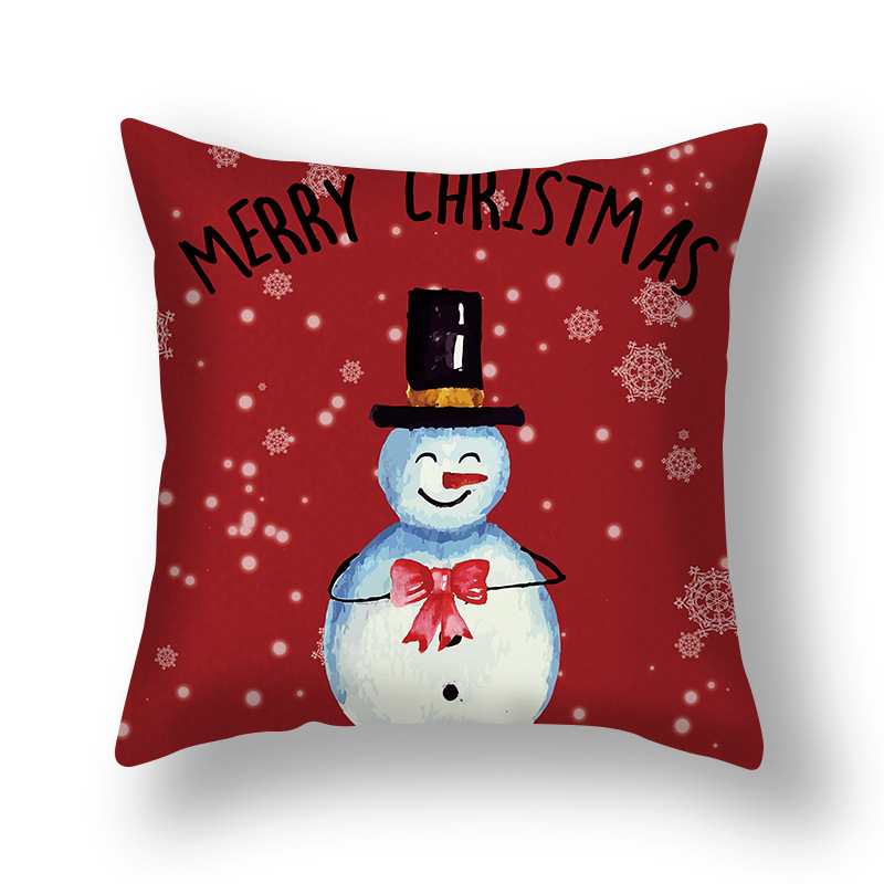 Nordic Home Pillow Snow Flake Elk Christmas Tree Print Cushion Cover Cushion Pillow Case for Christmas Decoration