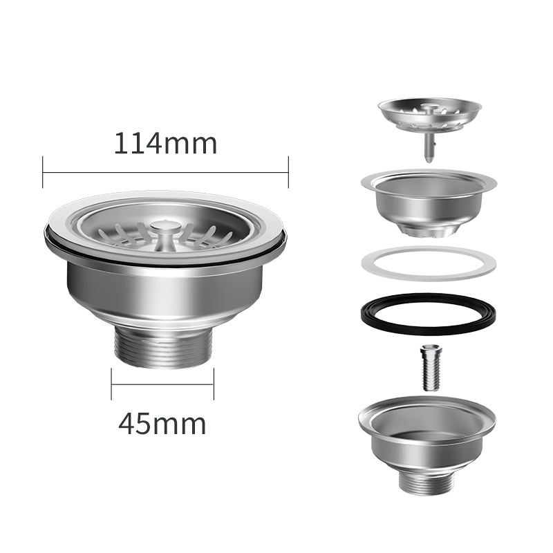 High-End Stainless Steel Anti-Clogging Kitchen Sink Drainer with Removable Colander