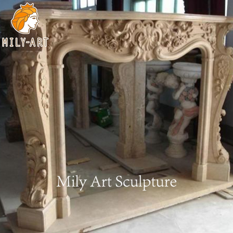 Factory Price Detailed Carving Marble Fireplace Surround