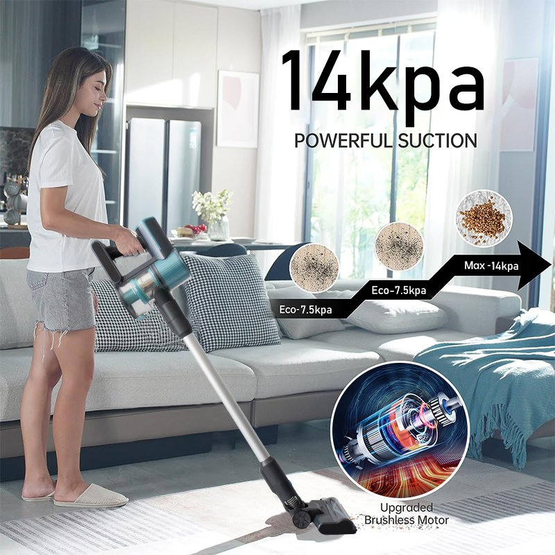 2024 14kpa Powerful Stick Vacuum with 2 Suction Modes Lightweight for Home Hardwood Floor Low-Pile Carpet Pet Hair