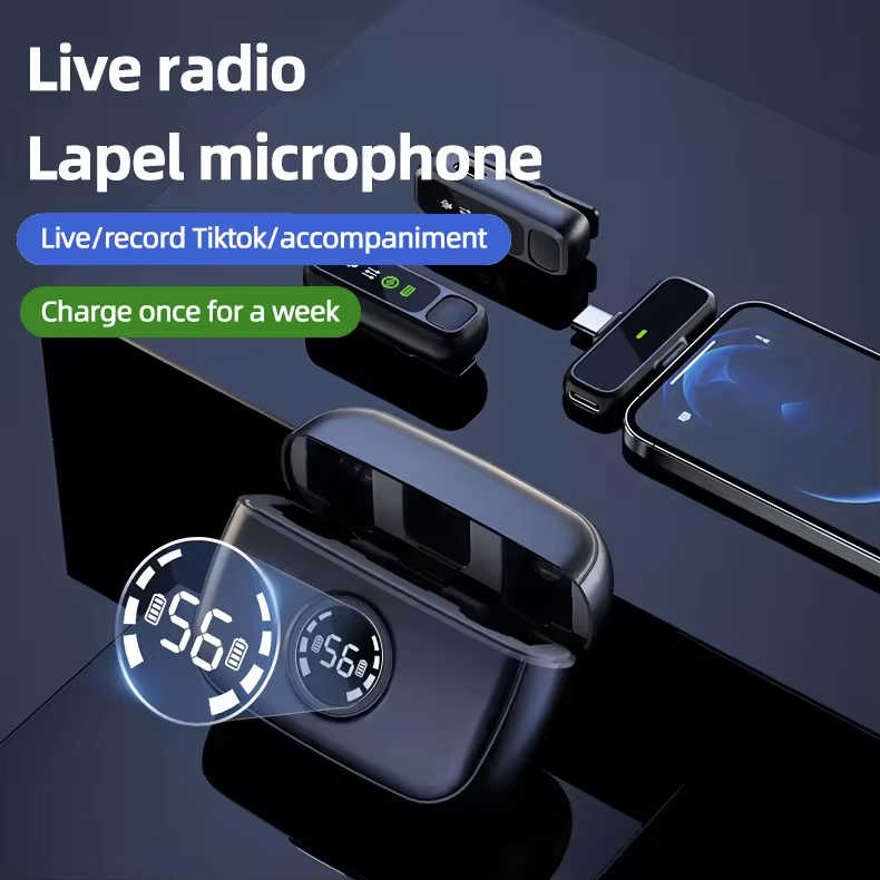 Wireless Lapel Microphone Portable Mini Lavalier Microphone for Mobile