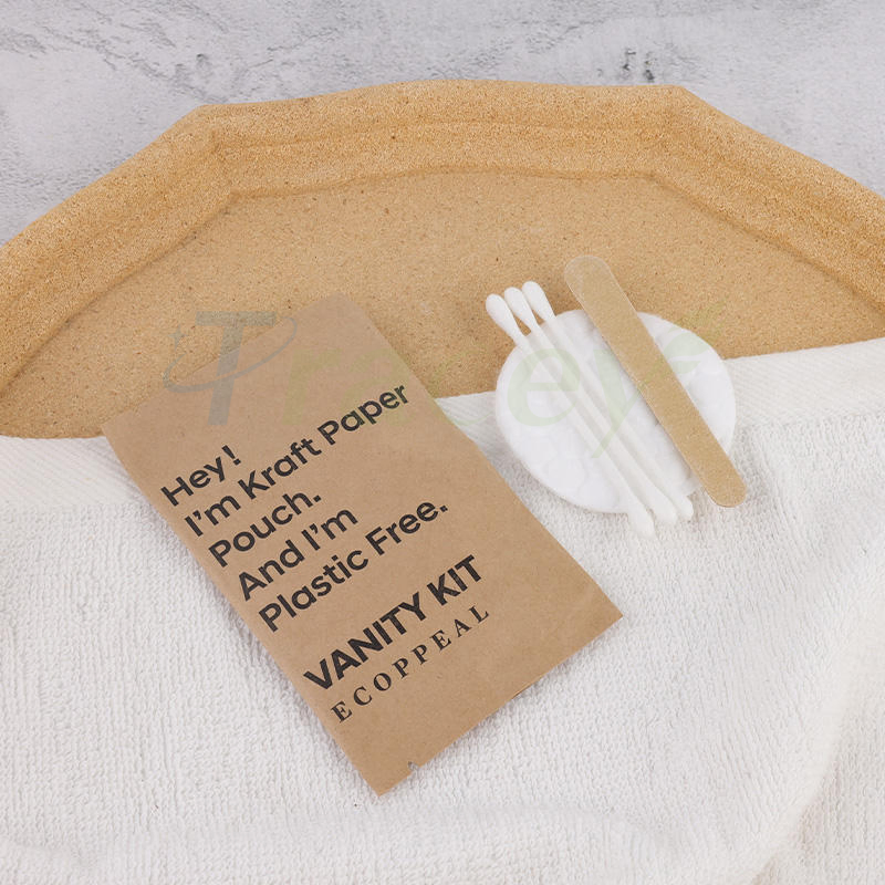 Convenient Hotel Supplies Environmentally Friendly Set Disposable Kraft Paper Bag Packaging Biodegradable