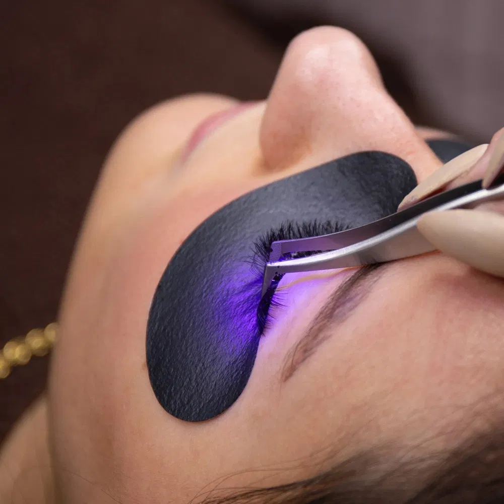 Eyelash Extension UV Glue Eye Pad UV LED Lamp Disposable Lint-Free Gel Anti UV Under Eyepads Black Eye Patches
