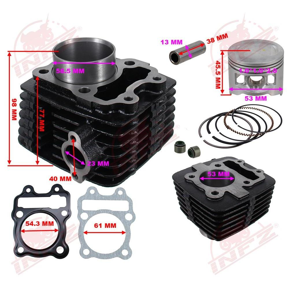 Infz Motorcycle Engine Block Cylinder Kit for Bajaj Pulsar 200NS, Discover 125, BM100, CT100