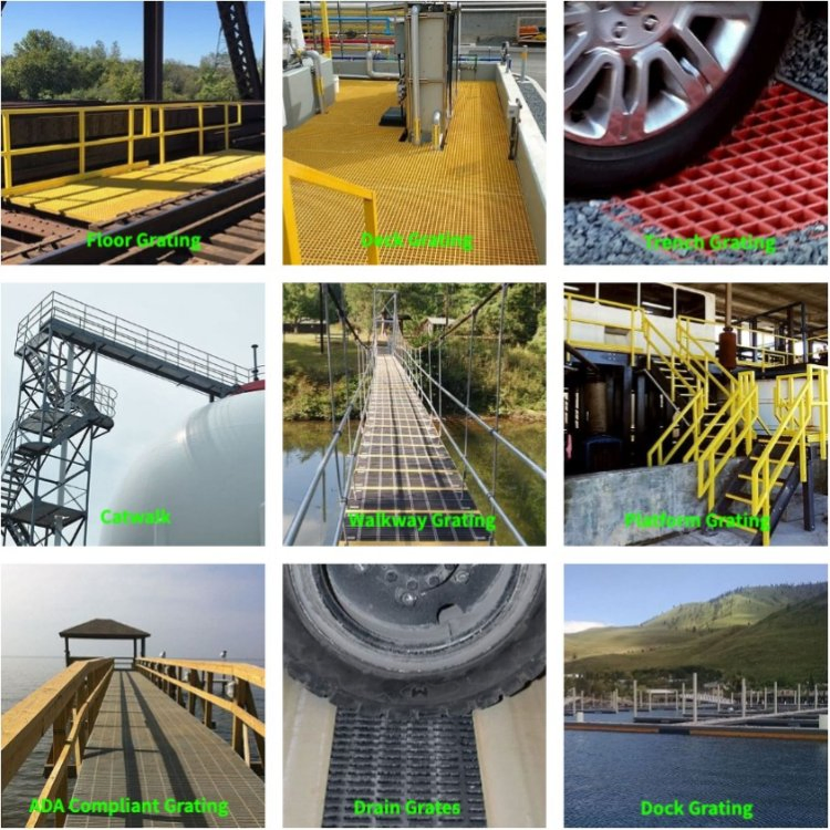 Hw Quality 38*38*25mm Fiberglass FRP Grating for Trench Cover Plate