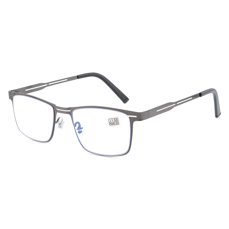 Hot Sales Rectangle Optical Frame Metal Blue Light Prescription Cheap Reading Glasses Online for Men