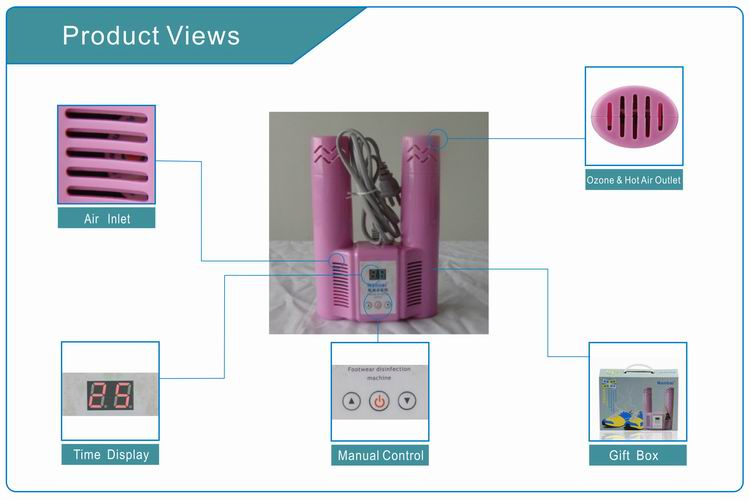 Portable Ozone Generator Automatic Shoes Dryer with Timer Control