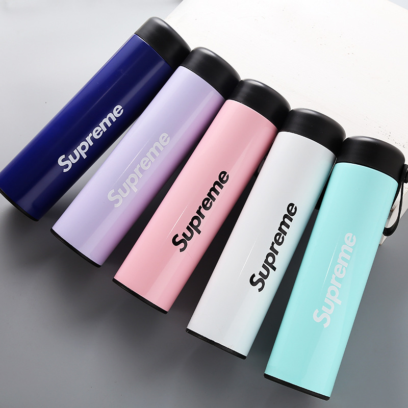 Simple Solid-Colored Stainless Steel Vacuum Water Bottle with Logo