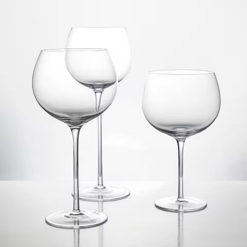 Custom Logo Luxury Restaurant Bar Wedding Gift Classic Design White Clear Goblet Glass