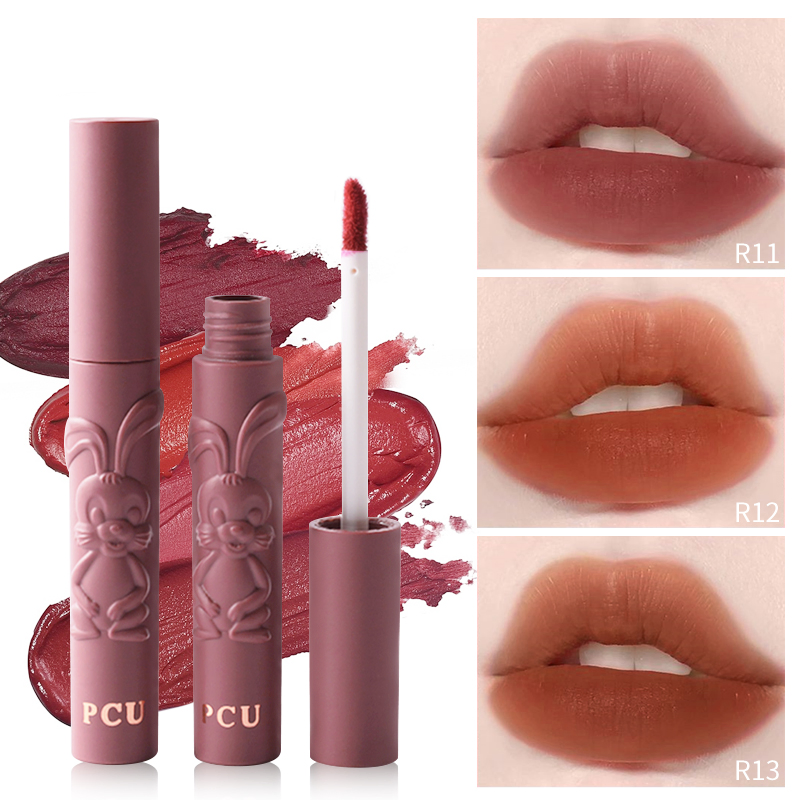 Cute Emboss Rabbit Waterproof Lasting Lip Gloss Creamy Matte Velvet Beauty Lipstick