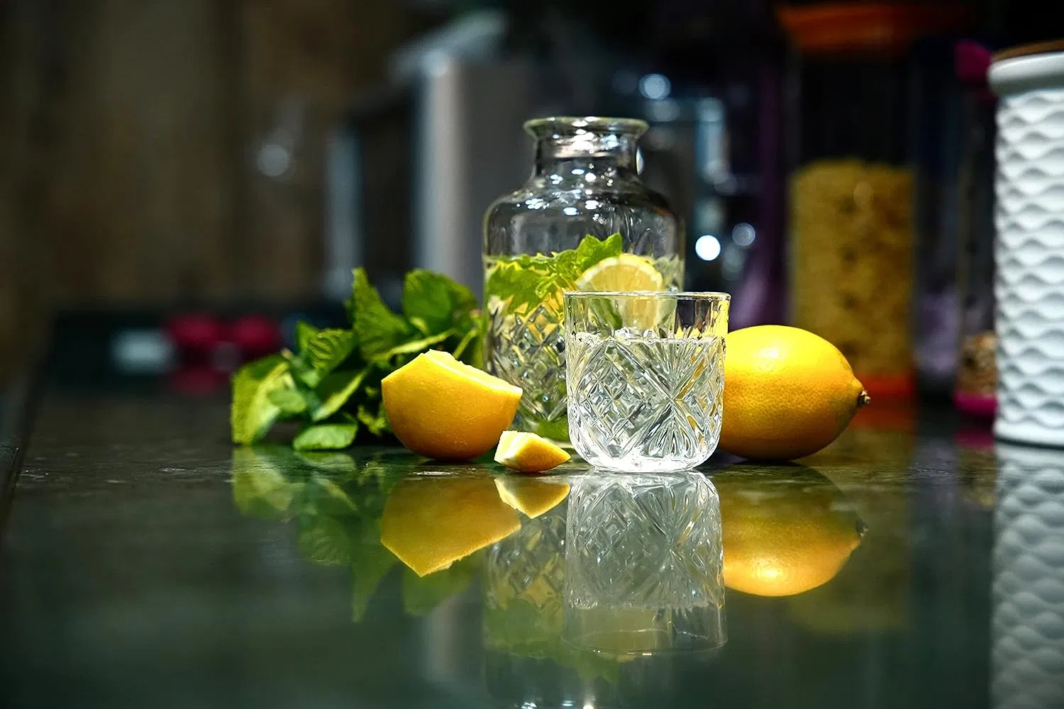 Bedside Night Carafe Pitcher and Water Glass Tumbler Set