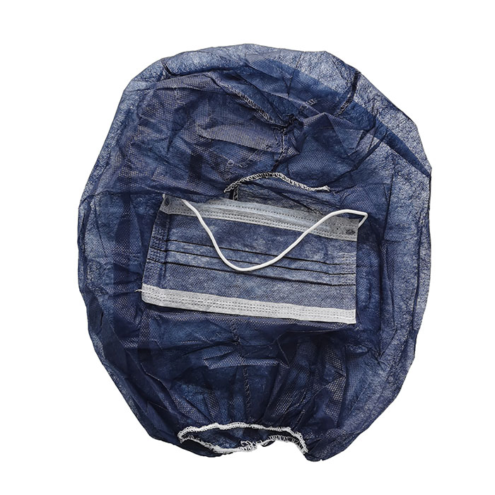 Disposable PP Dark Blue Customized Astrocap Hygiene Non-Woven Balaclava with Face Mask