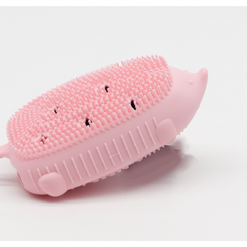 Silicone Lathering Sponge Bath Brush, Hedgehog Bath Brush, Children's Massaging Bath Brush