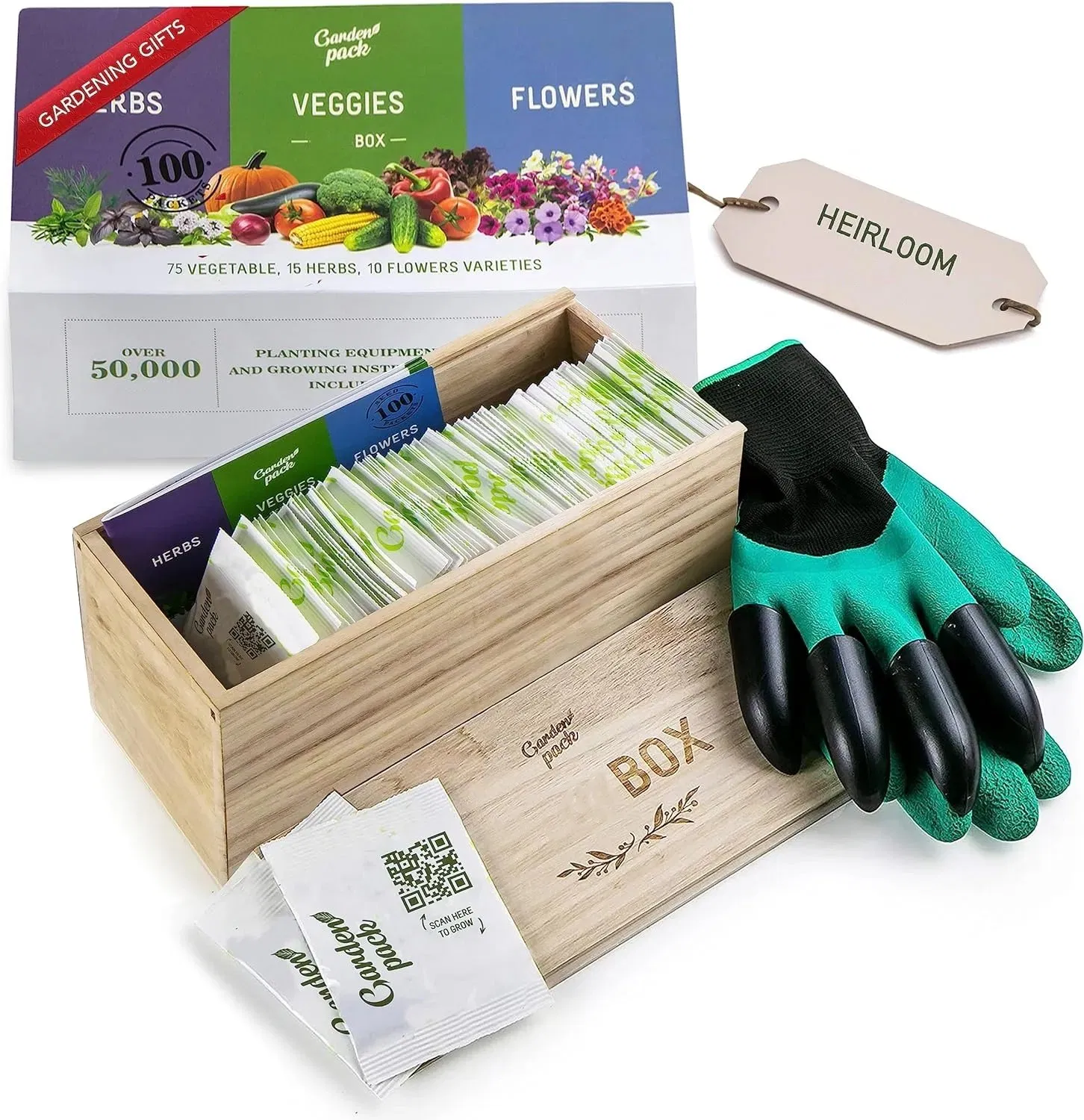 Premium Organic Seed Starter Kit with 100 Herb and Flower Varieties