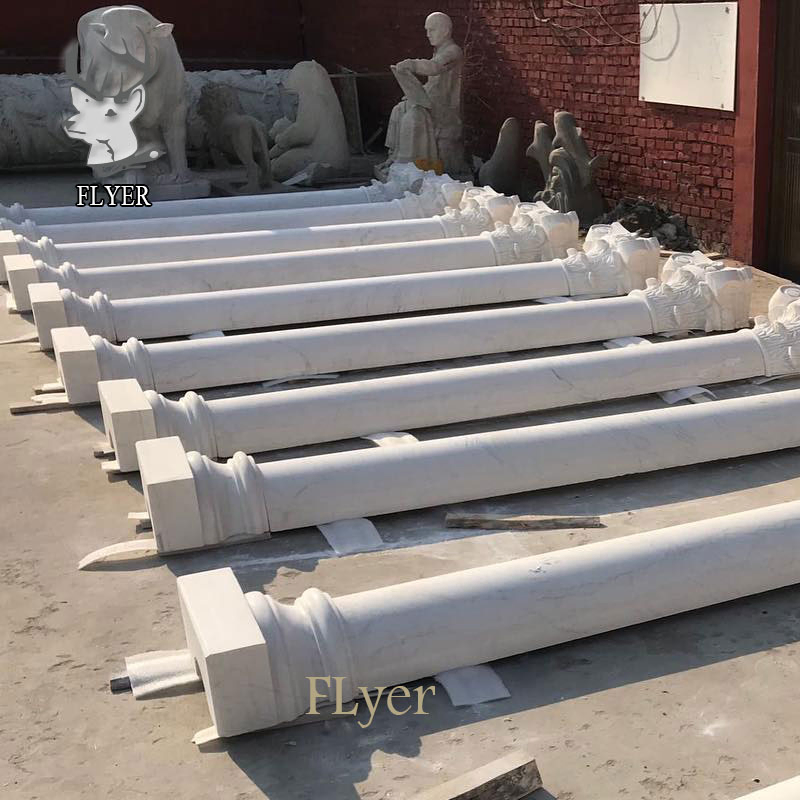 Large Famous Attractions Decoration Building Hand Carved Natural Stone Marble Roman Pillars Column