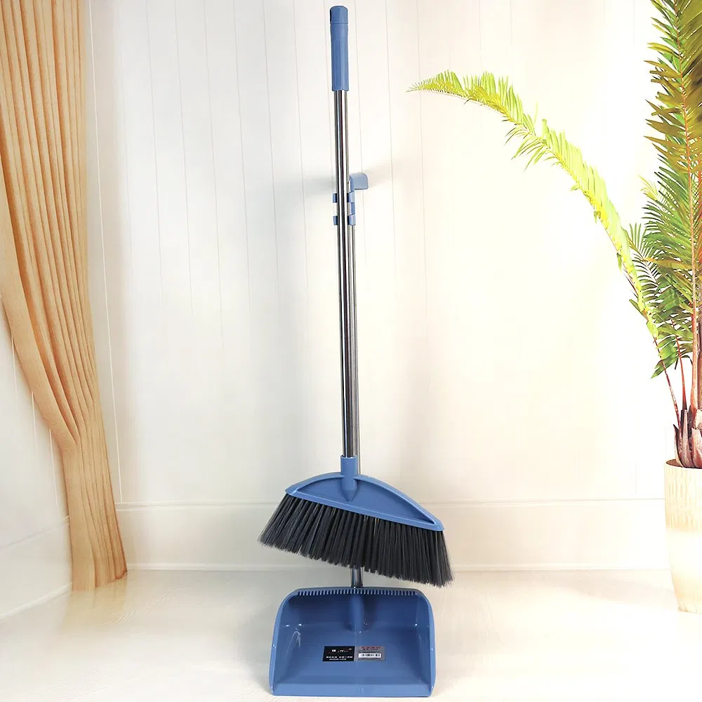 Jy1359 Ergonomic Soft Bristle Broom Set with Round Hole Hanging Storage