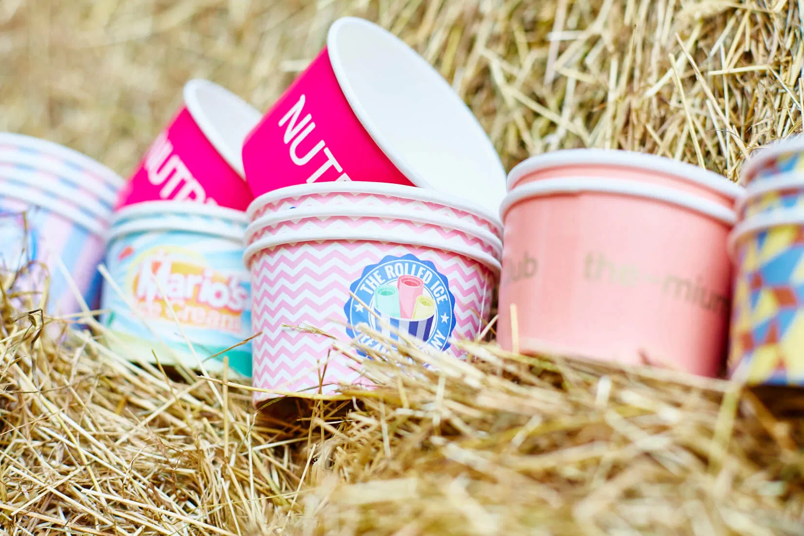 Custom Printed Highquality Eco-Friendly Disposable PP/PLA Lids Icecream Wholesale Paper Cup