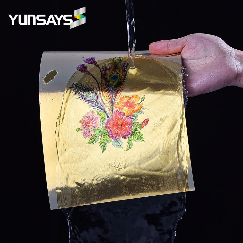 Printable Vinyl Sticker Custom Wholesale Blank A4 Size Sheet Inkjet Laser Self Adhesive Glossy Gold Brushed Inkjet Sticker Paper