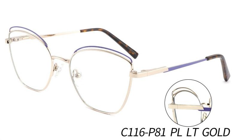 Lady's Double Color Metal Optical Frames Glasses