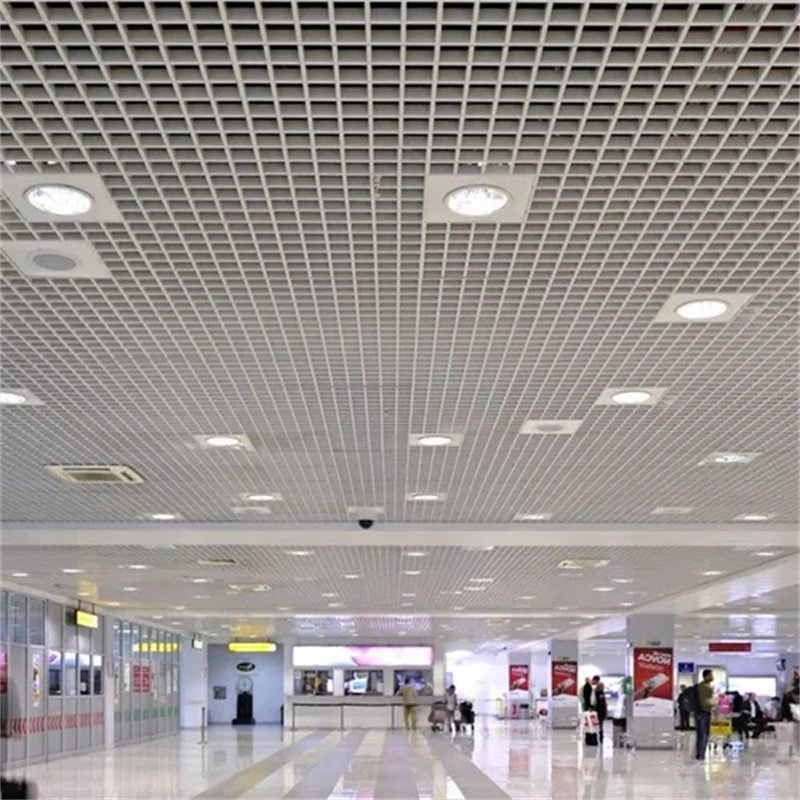 Metallic False Wooden Grain Aluminum Board Suspended Grid Ceiling