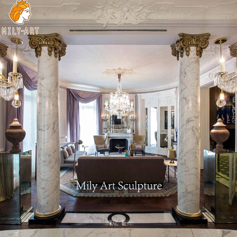 High Quality Hand Carved Marble Stone Pillar Columns