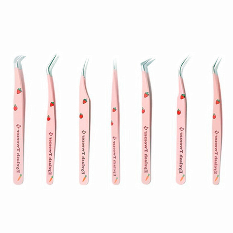 Professional Stainless Steel Beauty Bent Straight Precision Eyelash Extension Lash Isolation Tweezers