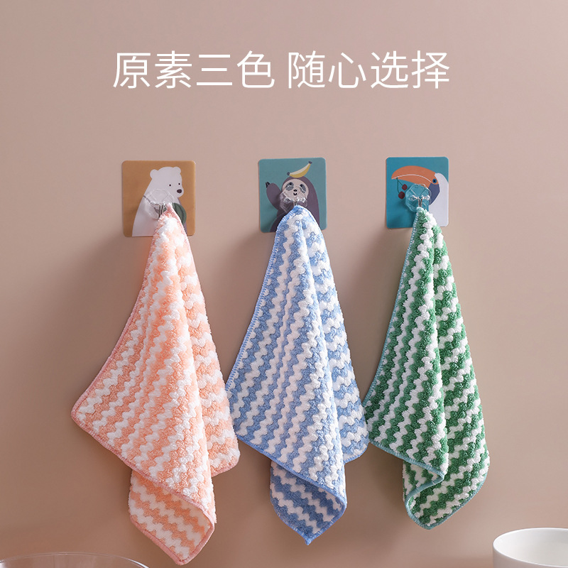 Household Cleaning Kitchen Remove Oil Household Thickened Wave Dish Cloth Rag