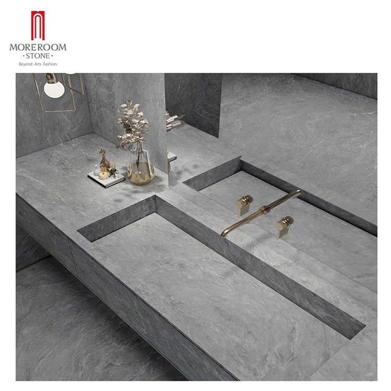 White Marble Look Porcelain Ceramic Tile Sintered Stone for Kitchen Island Countertop