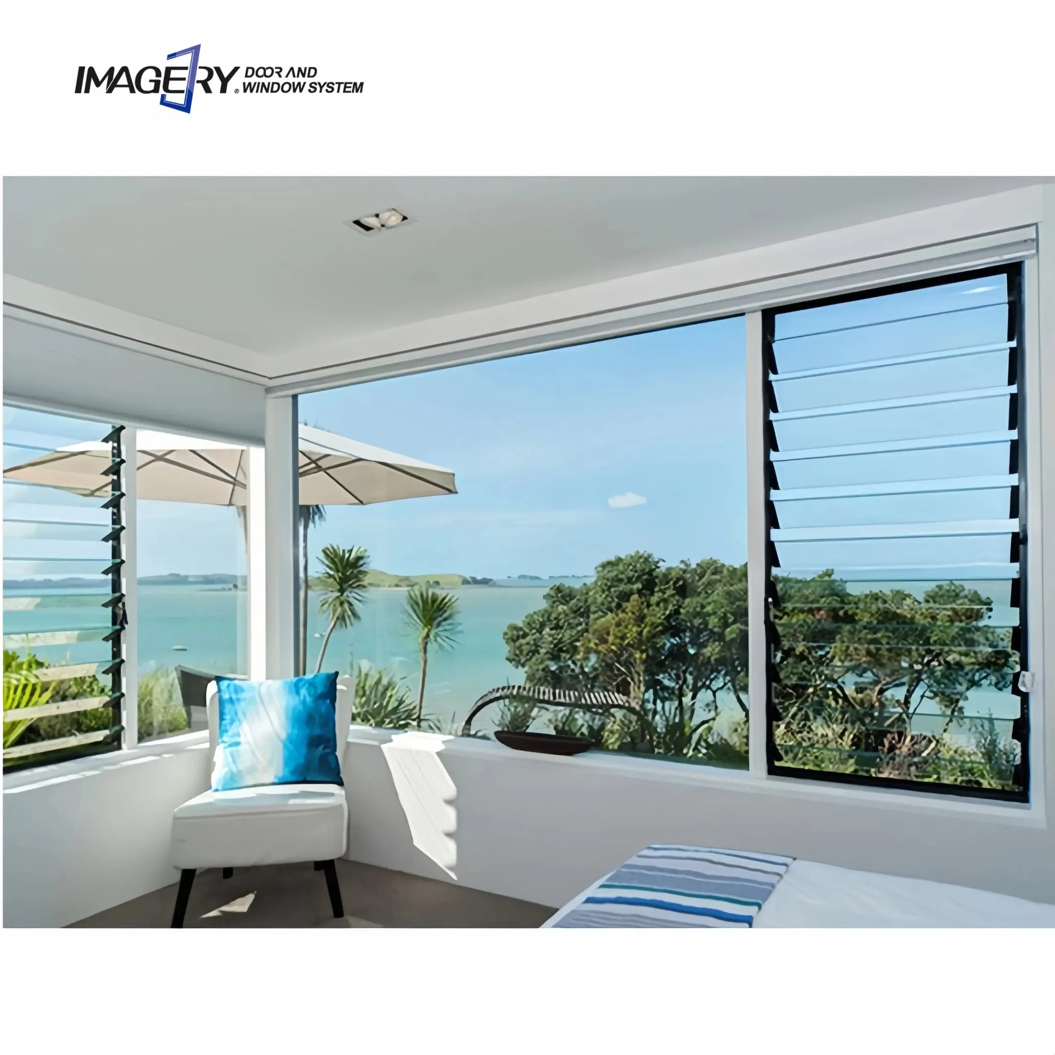 Manufacture Customized Size Adjustable Shutter Morden Aluminum Jalousie Window Price Glass Louver