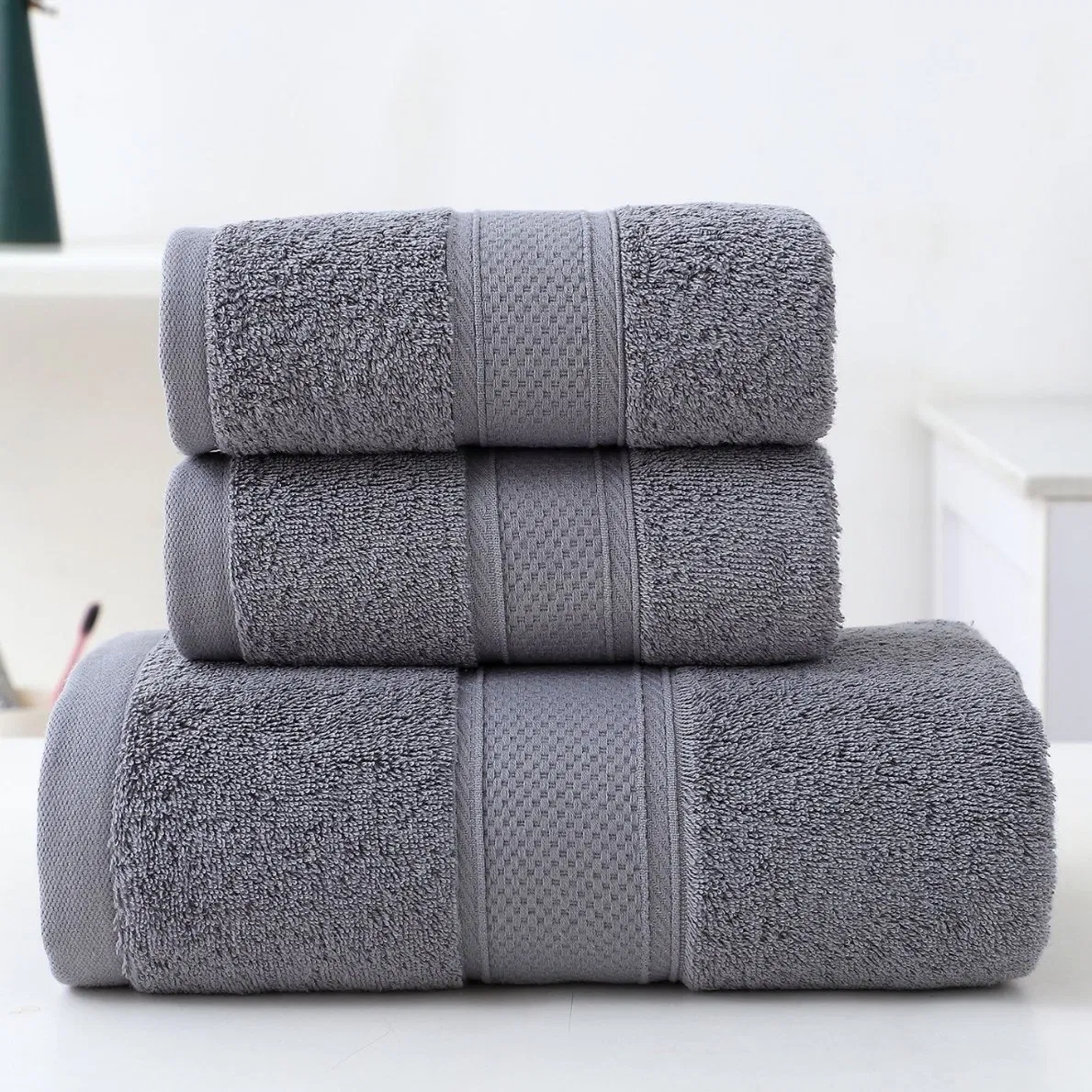5 Star Hotel Towels White Custom Logo Bathroom 100% Cotton Face Hand Bath Hotel Towel Set