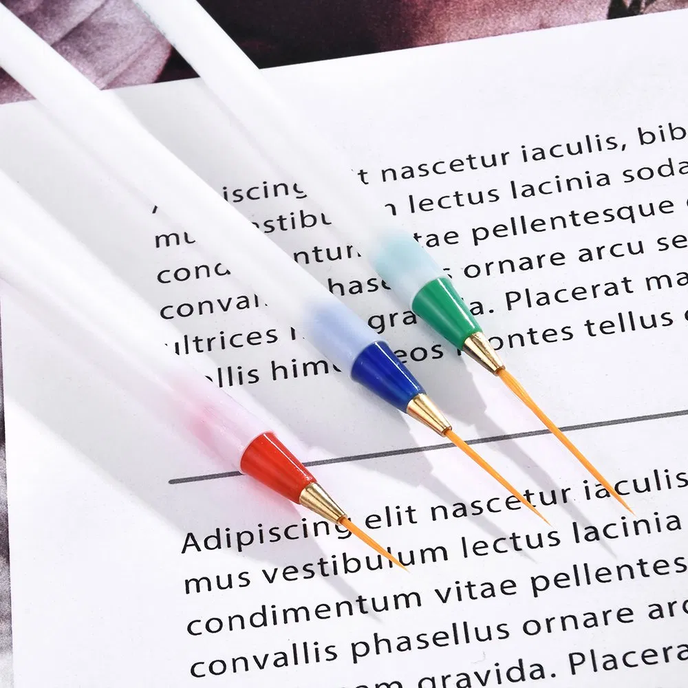 3PCS Plastic Handle 5mm/8mm/12mmlength Rose Brush Nail Glitter Brush Nail Brush Tool