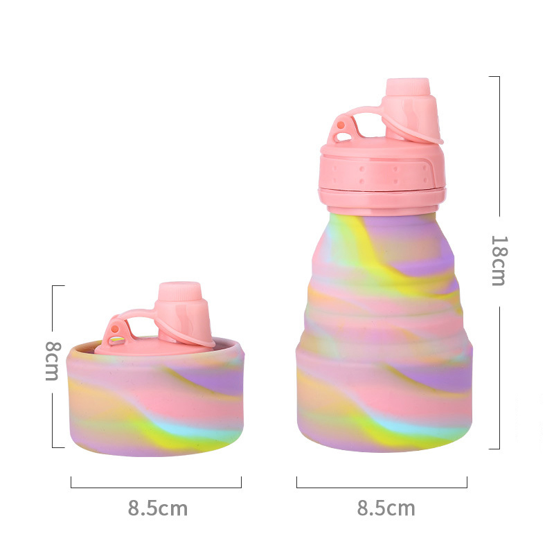 Складная силиконовая бутылка для воды, 500 мл