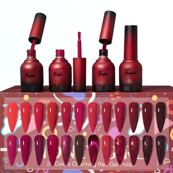 OEM Nail Gel Supplies UV Gel Polish Autumn and Winter Red Series