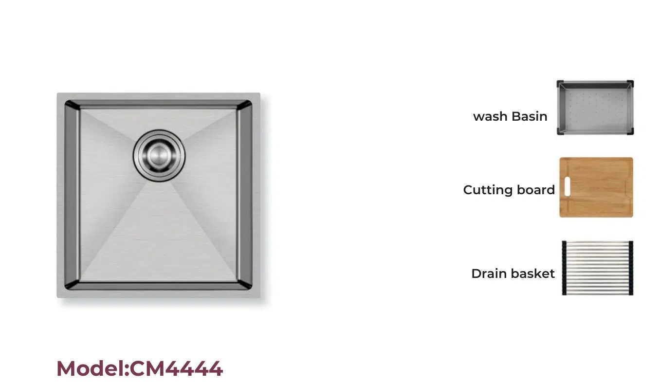 Factory Directly Sale Handmade Modern Stainless Steel Kitchen Sink Single Bowl